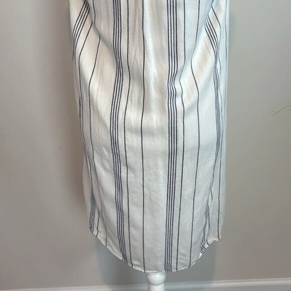 Thread & Supply (Anthropologie) Striped Shirt Dress V-Neck Pocket size M - Picture 7 of 9